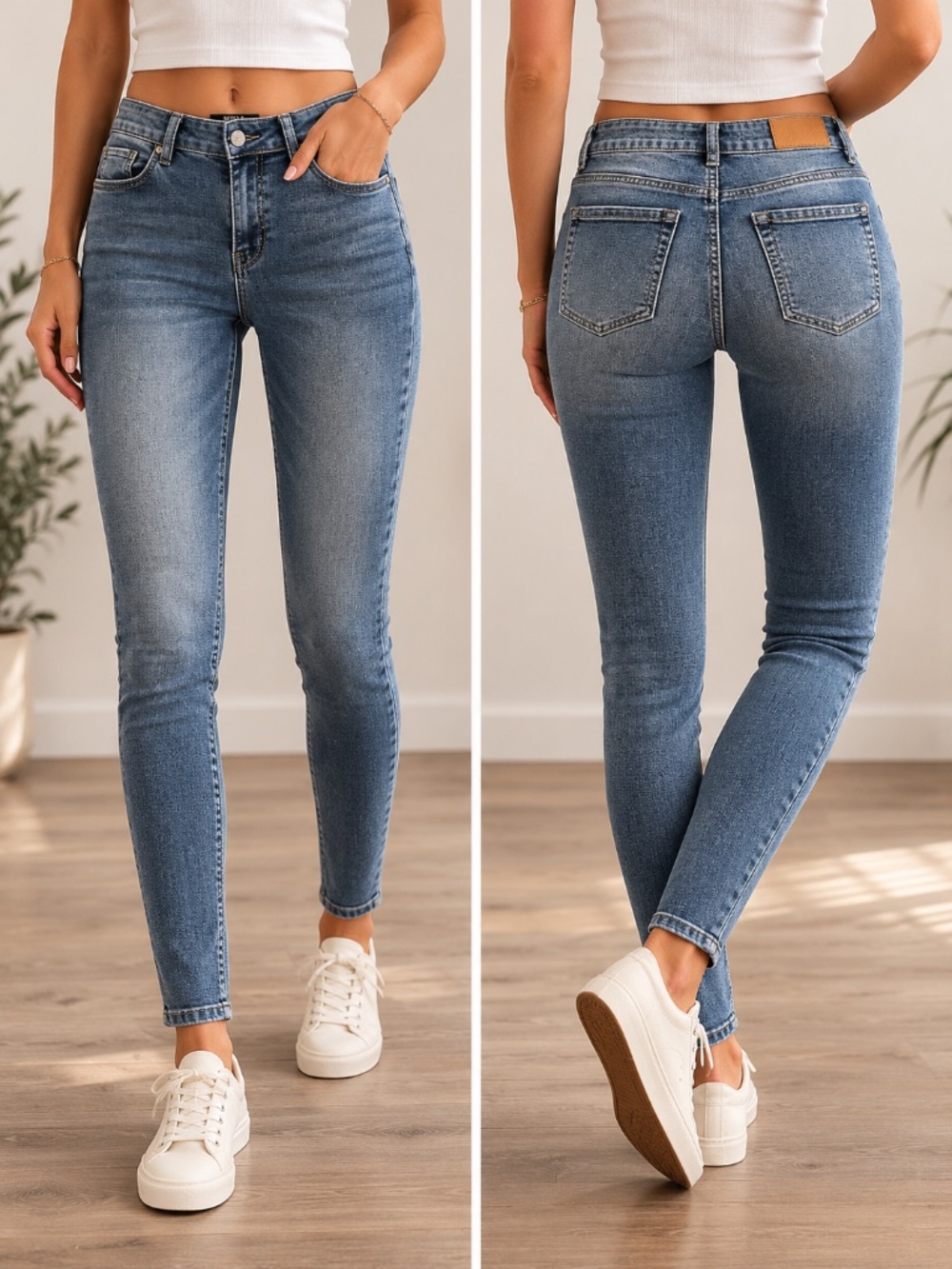 Buffalo Faye Mid Rise Skinny Jeans Sz 25 Soft Stretch Denim 29” Inseam